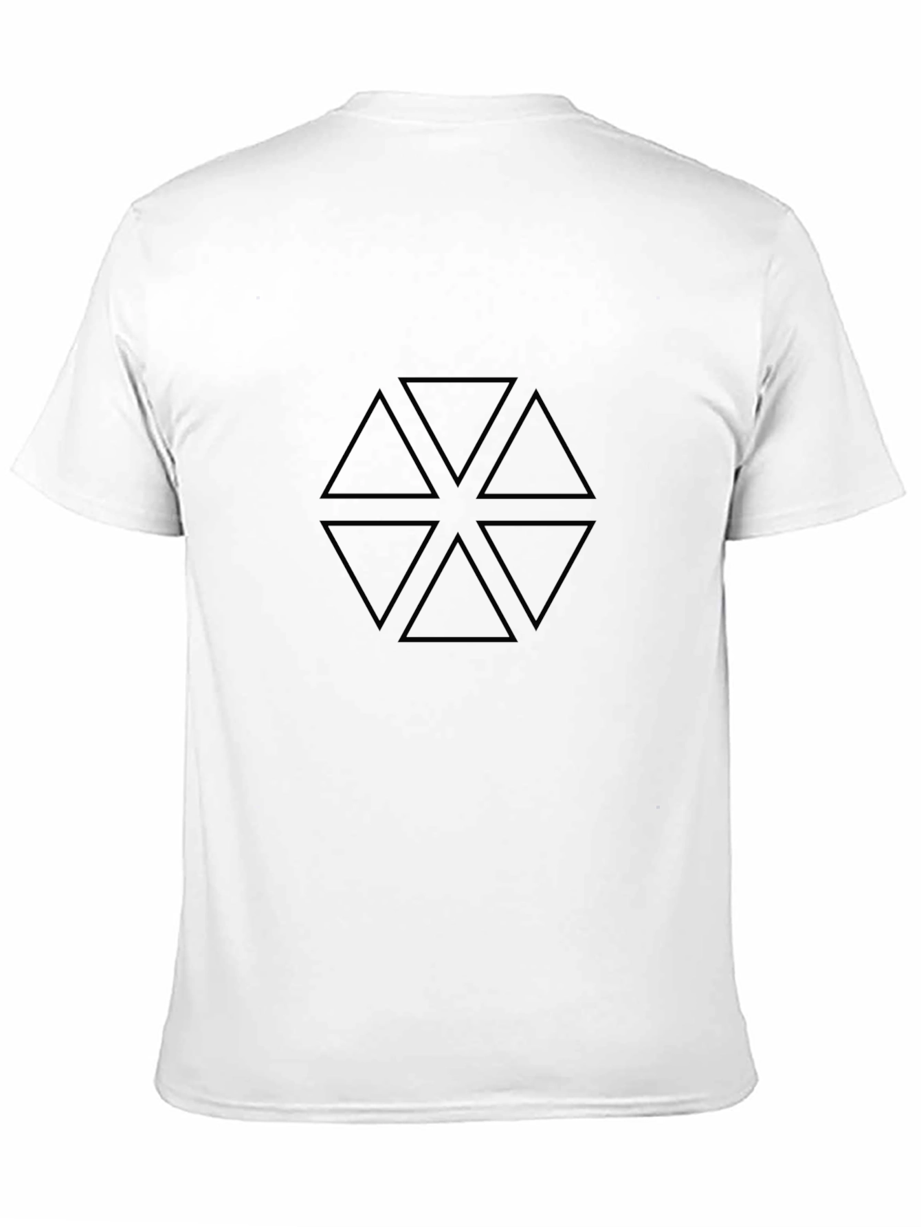 Geometric Triangle Pattern Black T-Shirt