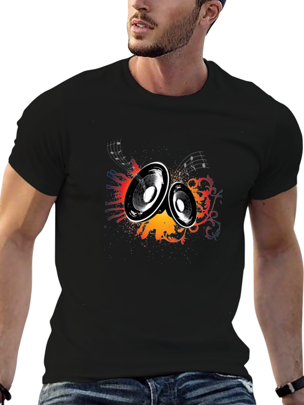Speaker Graphic Black T-Shirt