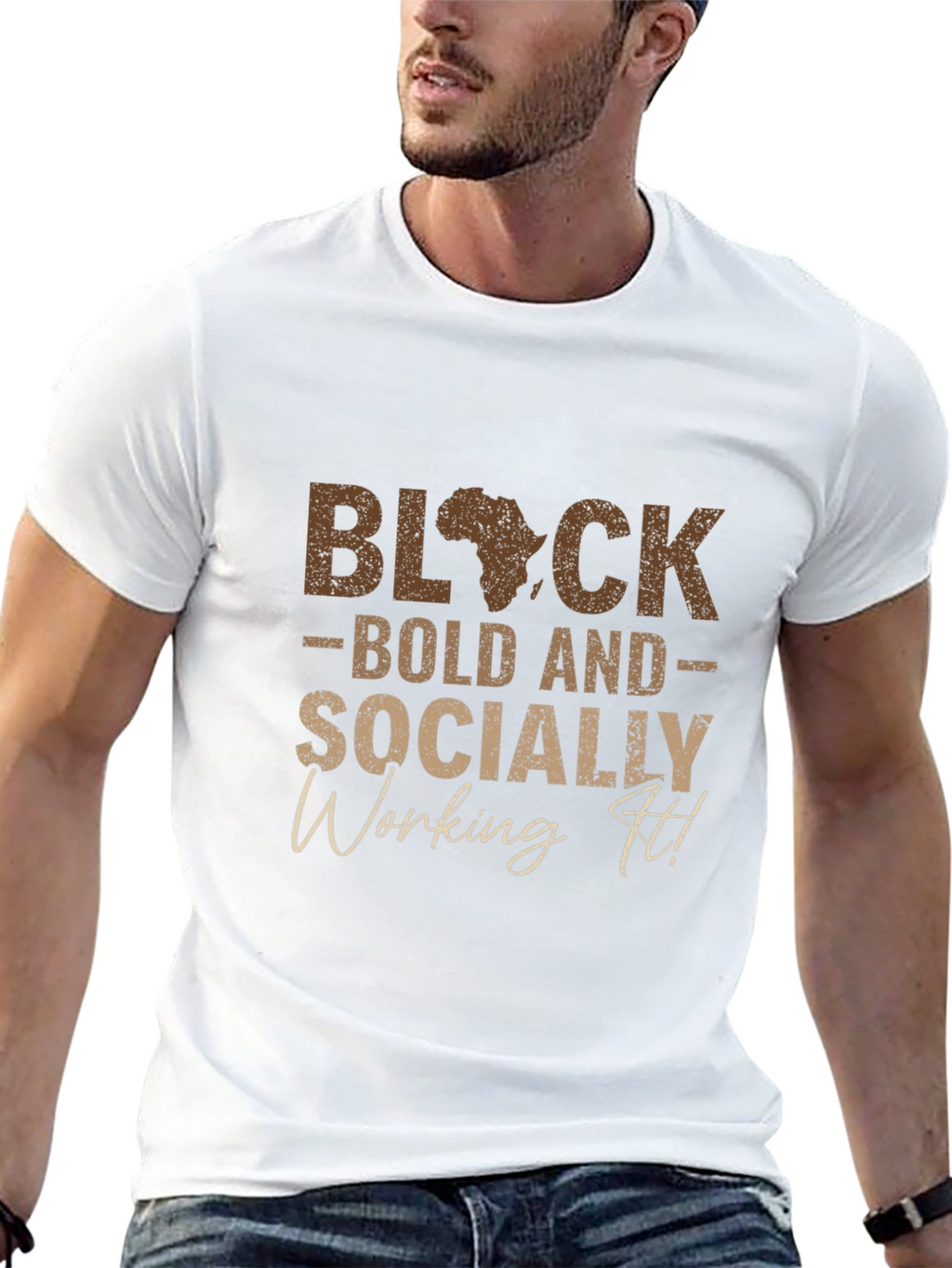 Black Bold Socially Working It T-Shirt