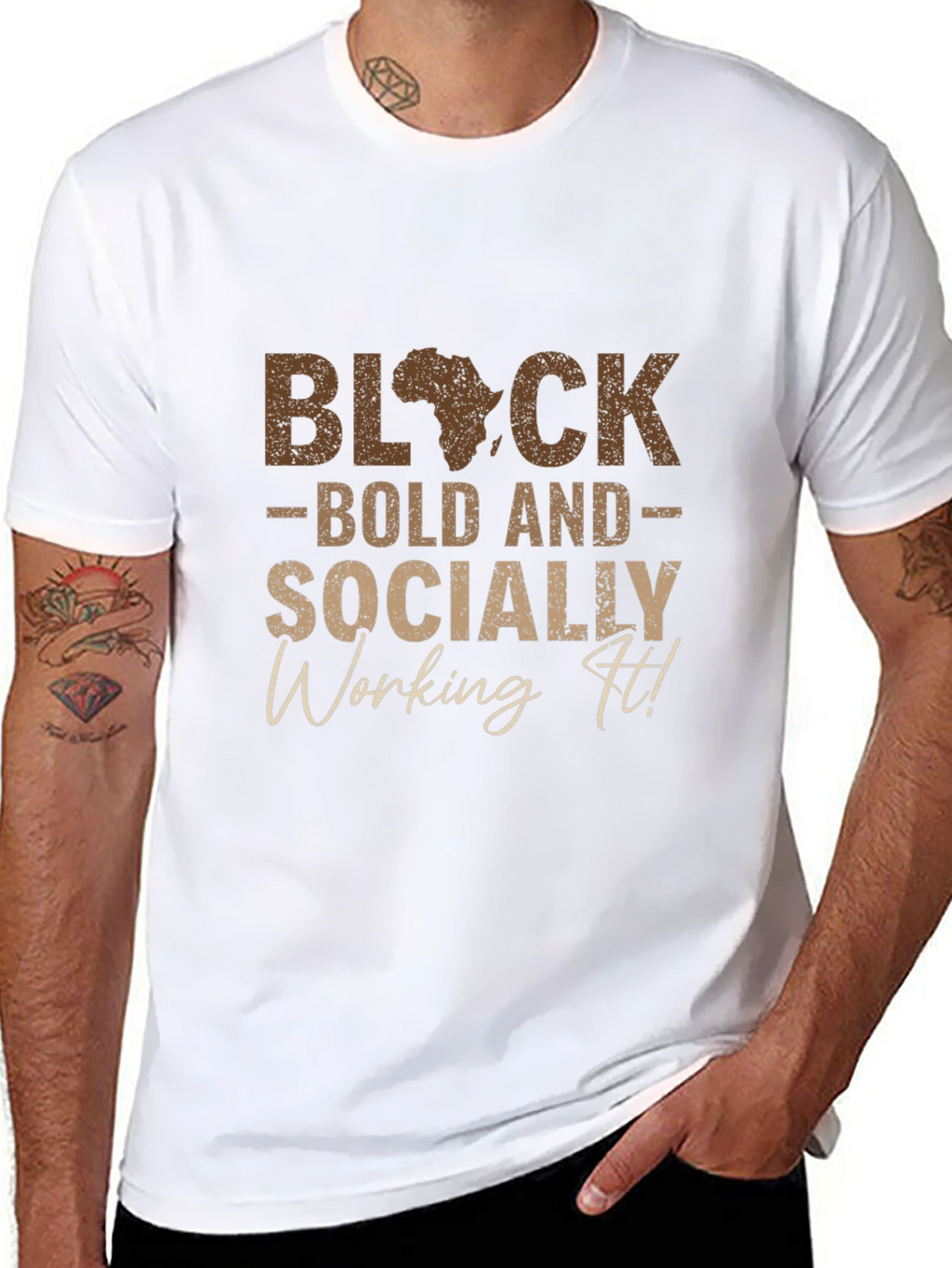 Black Bold Socially Working It T-Shirt