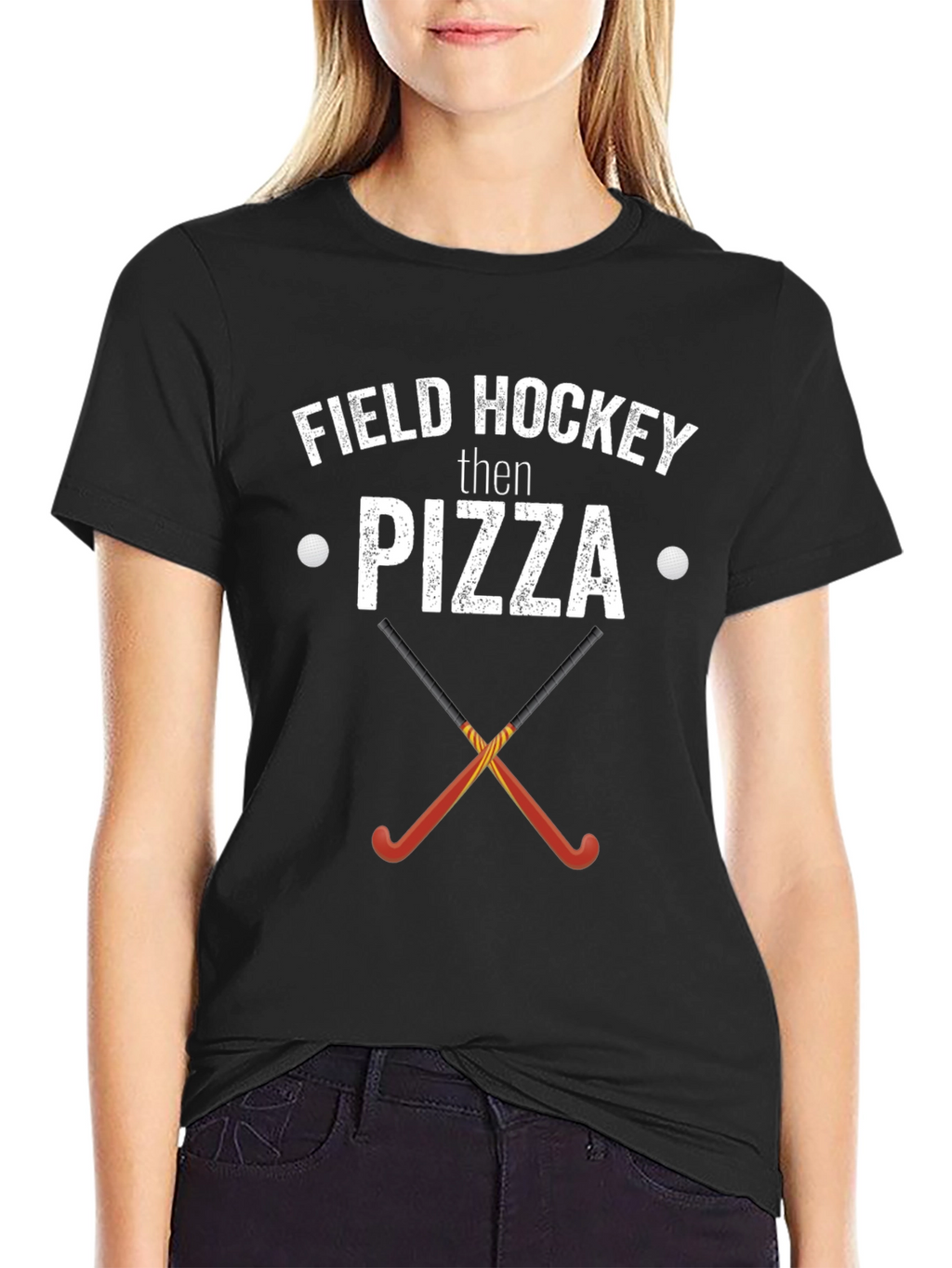 Field Hockey Then Pizza T-Shirt