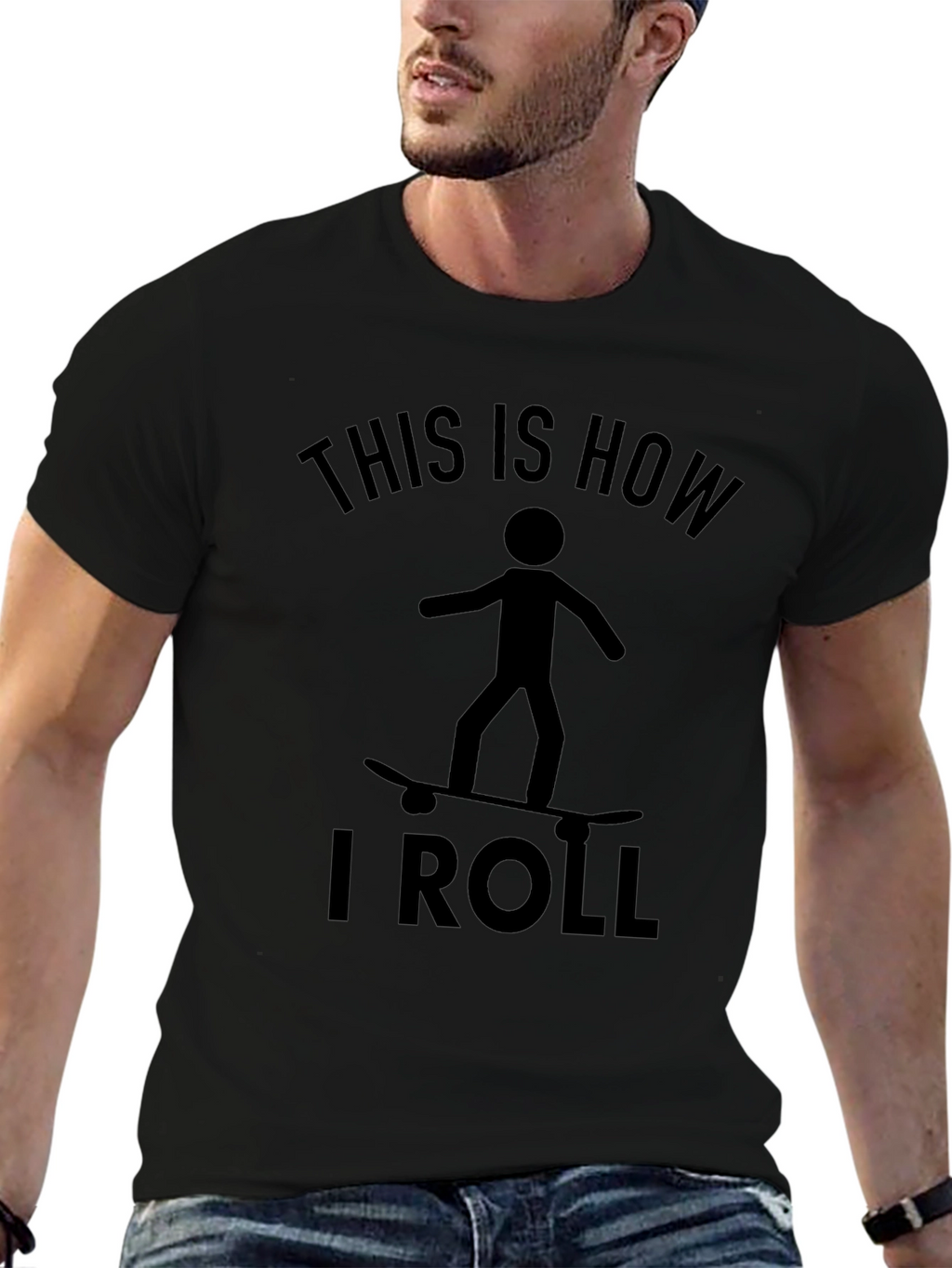 Skateboarding Stick Figure T-Shirt: This Is How I Roll