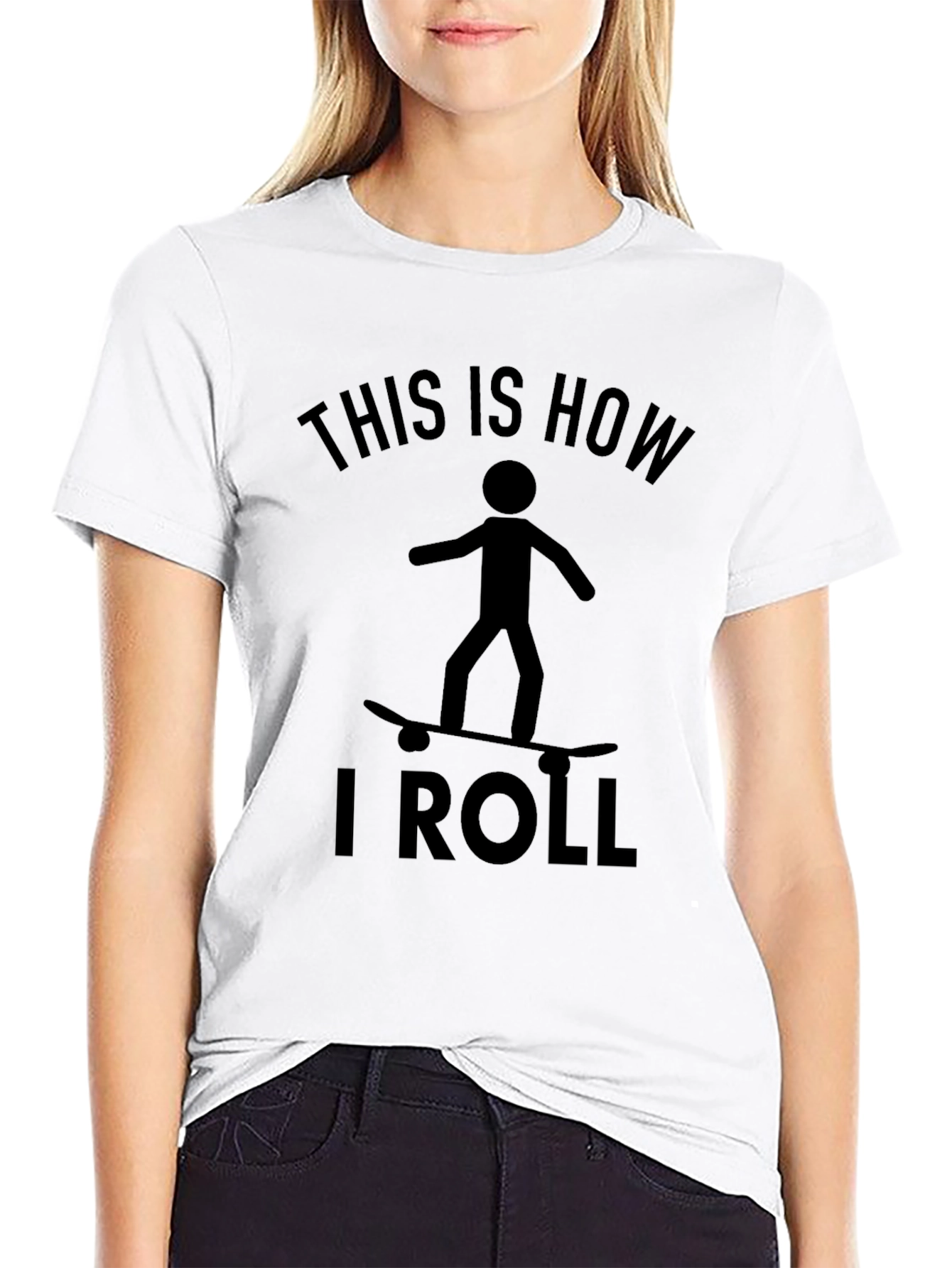 Skateboarding Stick Figure T-Shirt: This Is How I Roll