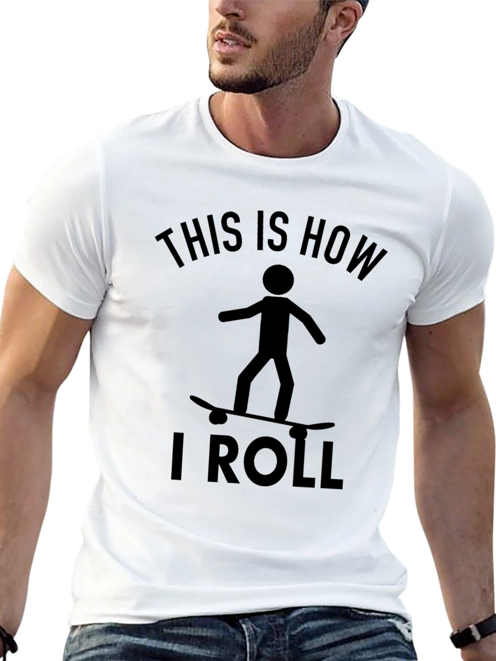 Skateboarding Stick Figure T-Shirt: This Is How I Roll