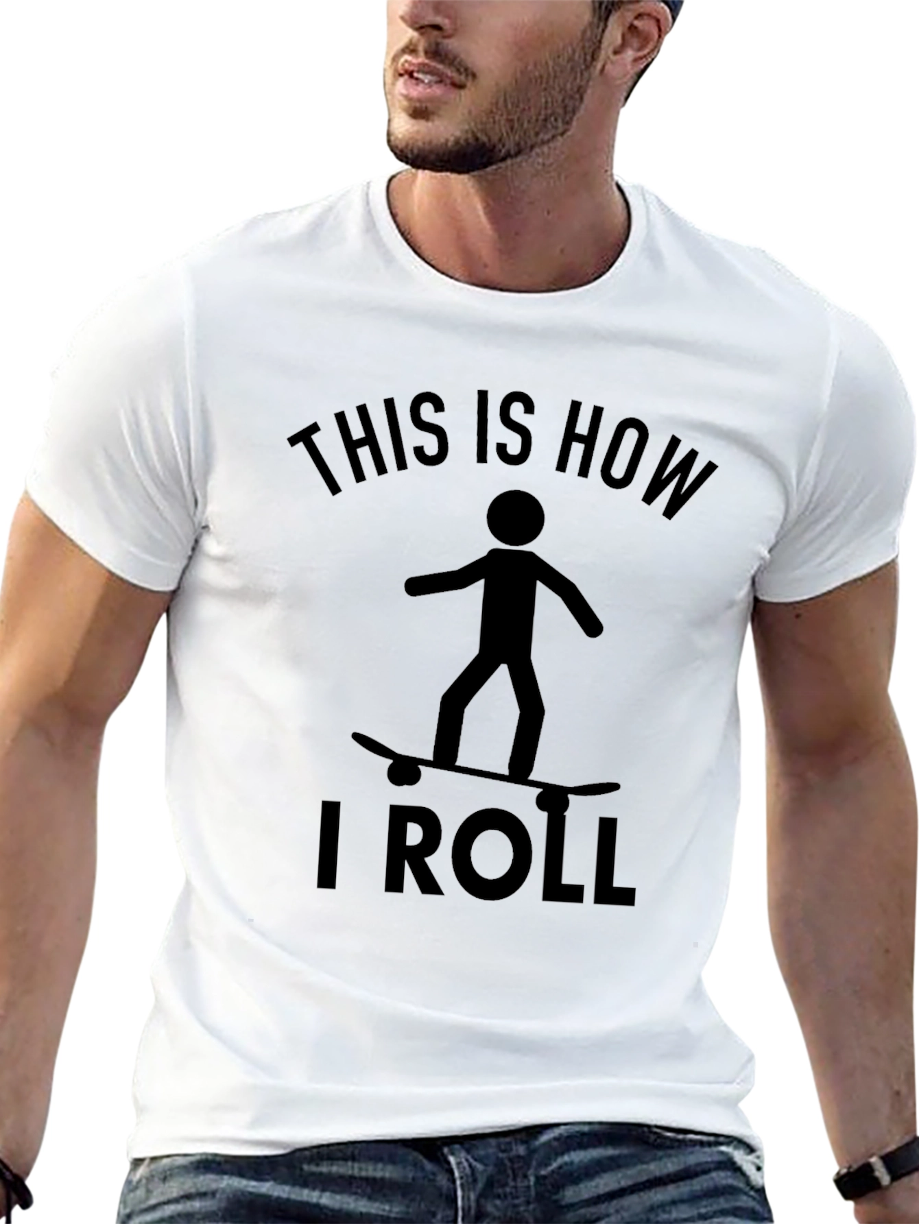 Skateboarding Stick Figure T-Shirt: This Is How I Roll