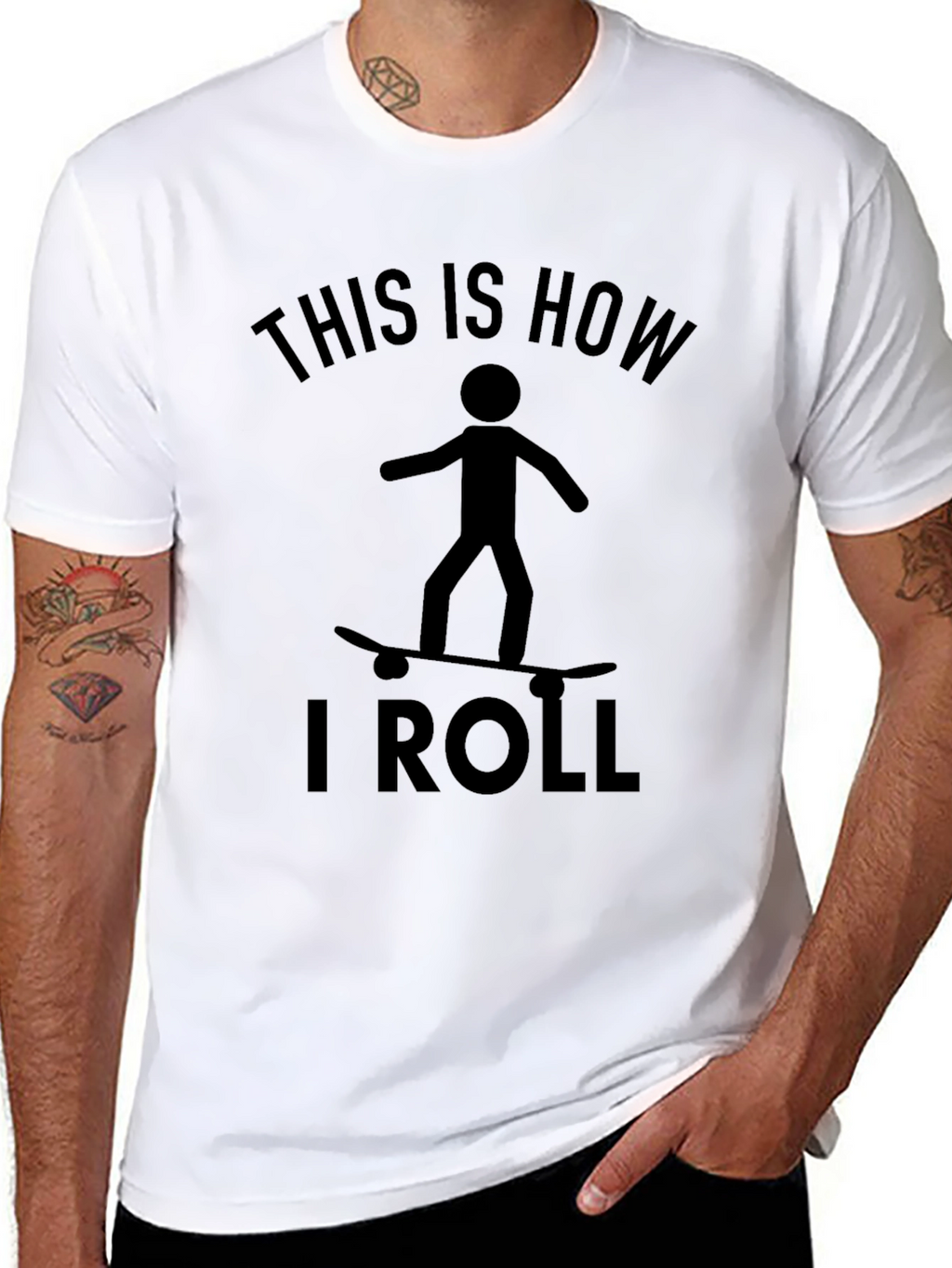 Skateboarding Stick Figure T-Shirt: This Is How I Roll