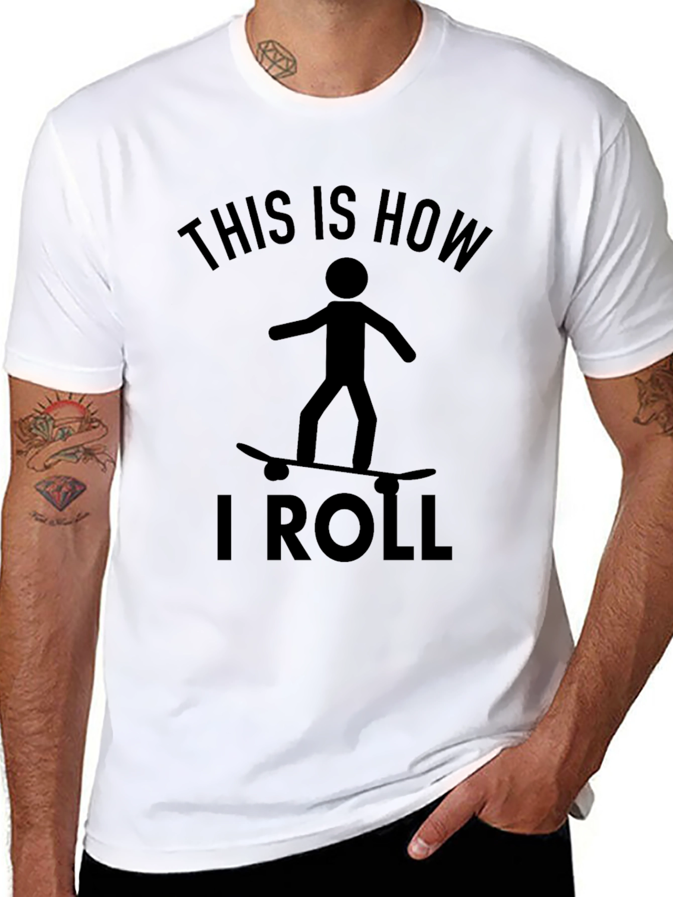 Skateboarding Stick Figure T-Shirt: This Is How I Roll