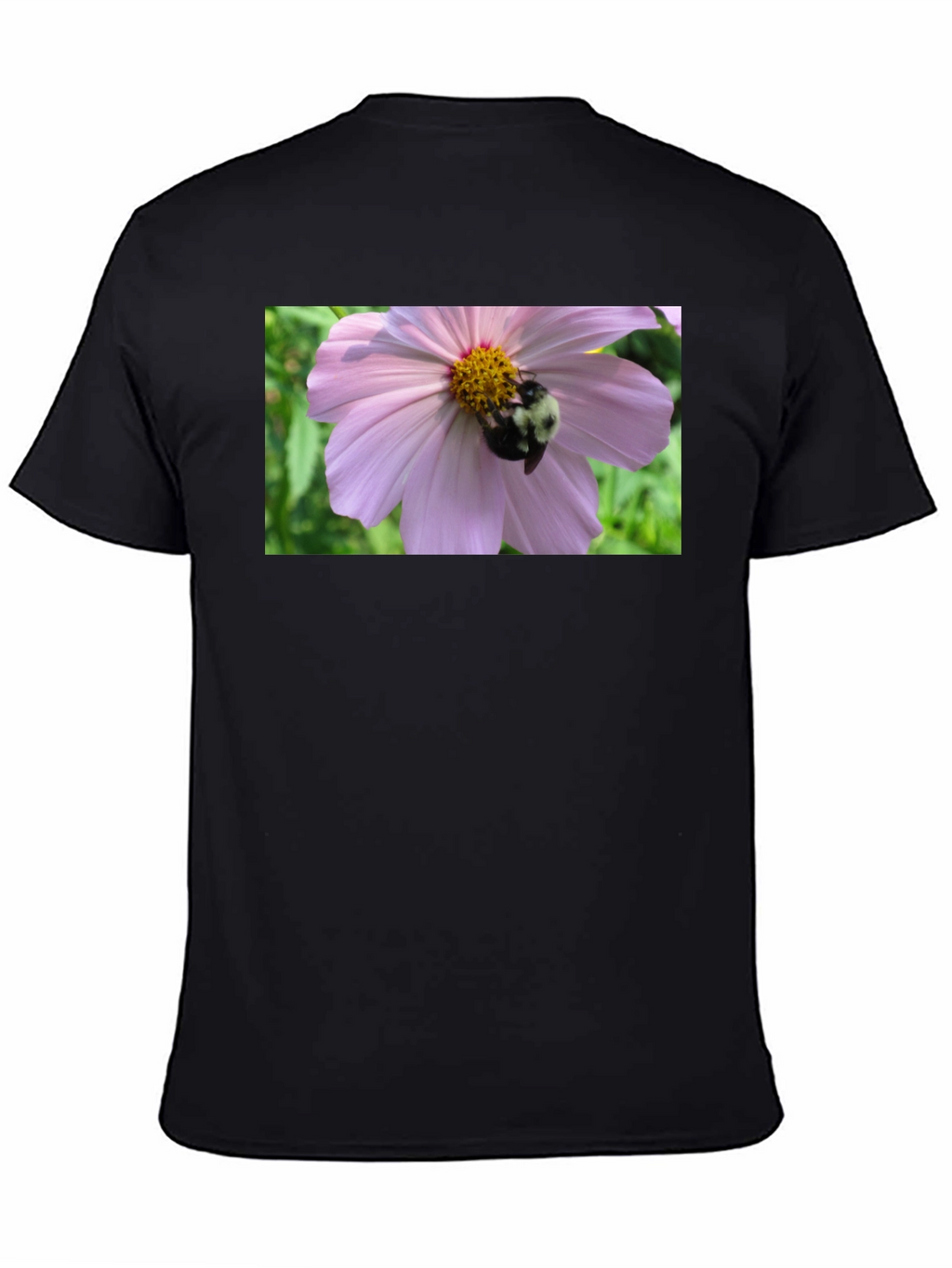 Bumble Bee on Flower Graphic Tee - Black