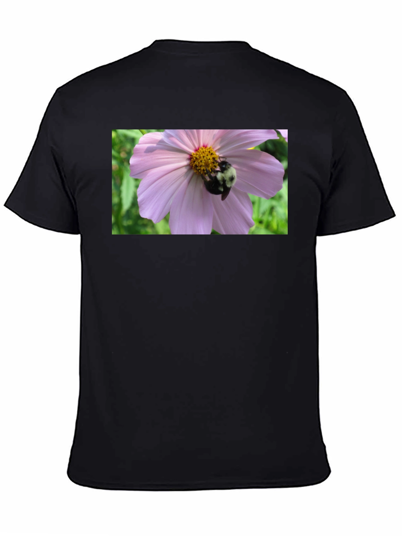 Bumble Bee on Flower Graphic Tee - Black
