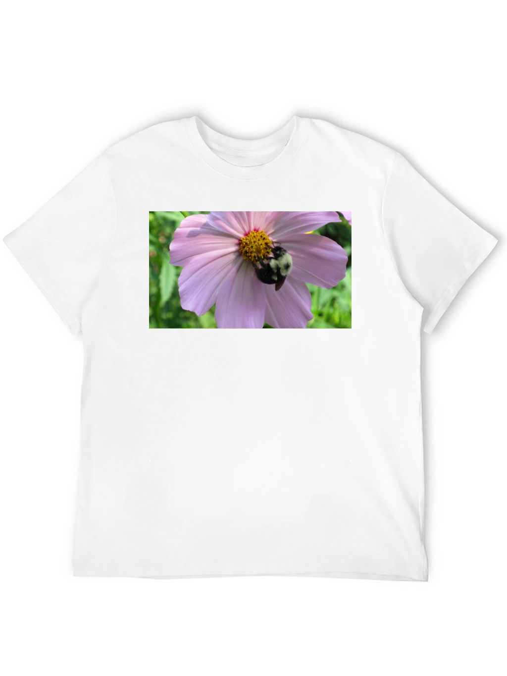 Bumble Bee on Flower Graphic Tee - Black