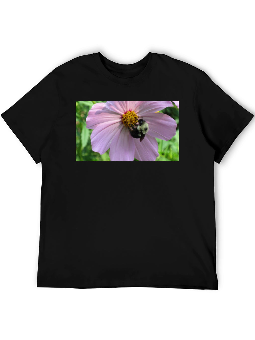 Bumble Bee on Flower Graphic Tee - Black