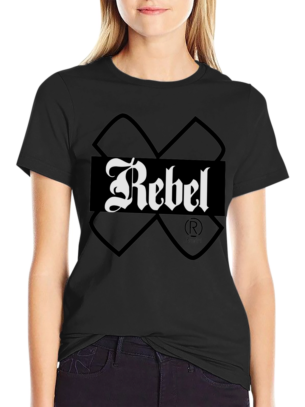 Rebel Graphic Print Mens T-Shirt - Black