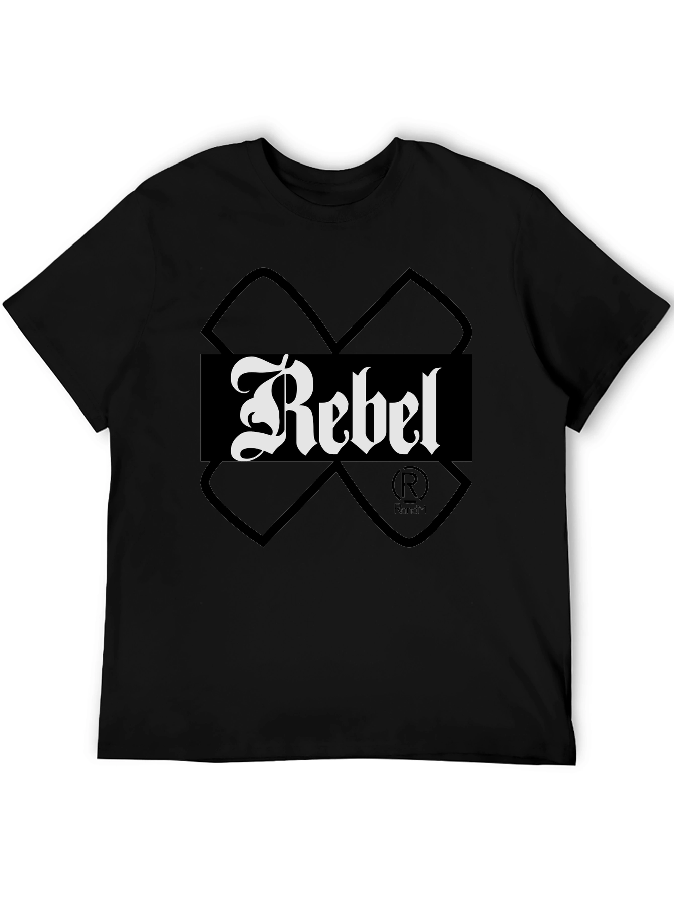 Rebel Graphic Print Mens T-Shirt - Black