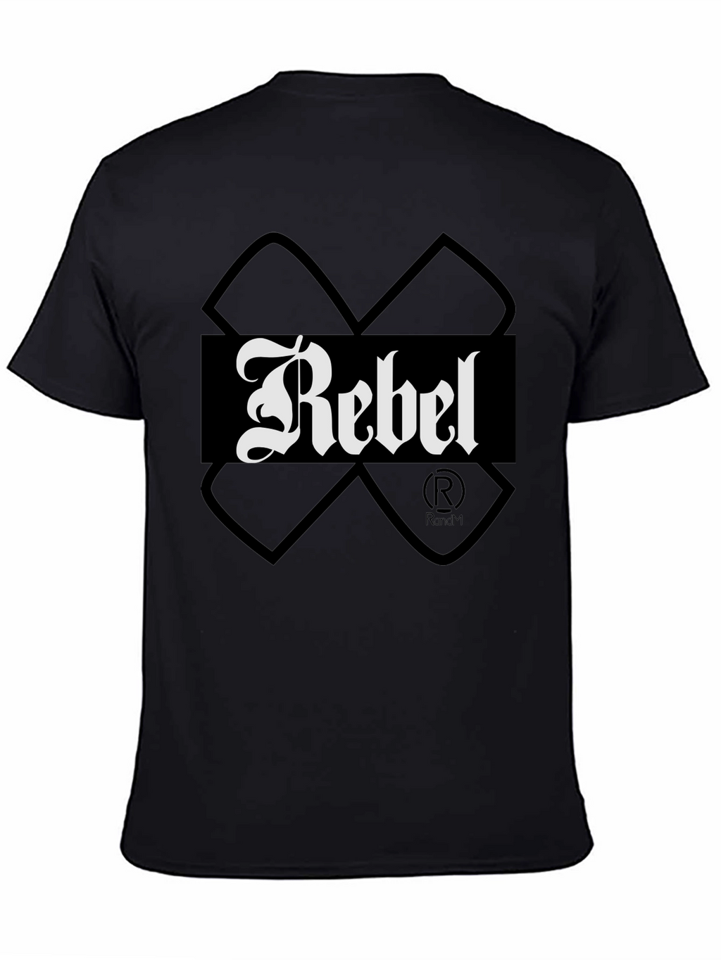 Rebel Graphic Print Mens T-Shirt - Black