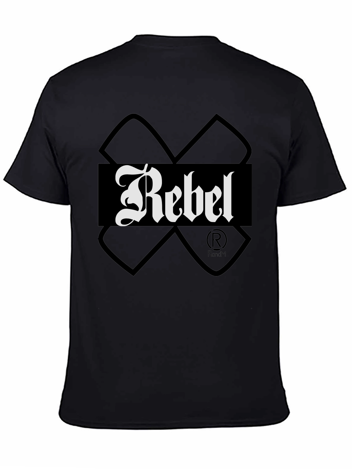 Rebel Graphic Print Mens T-Shirt - Black