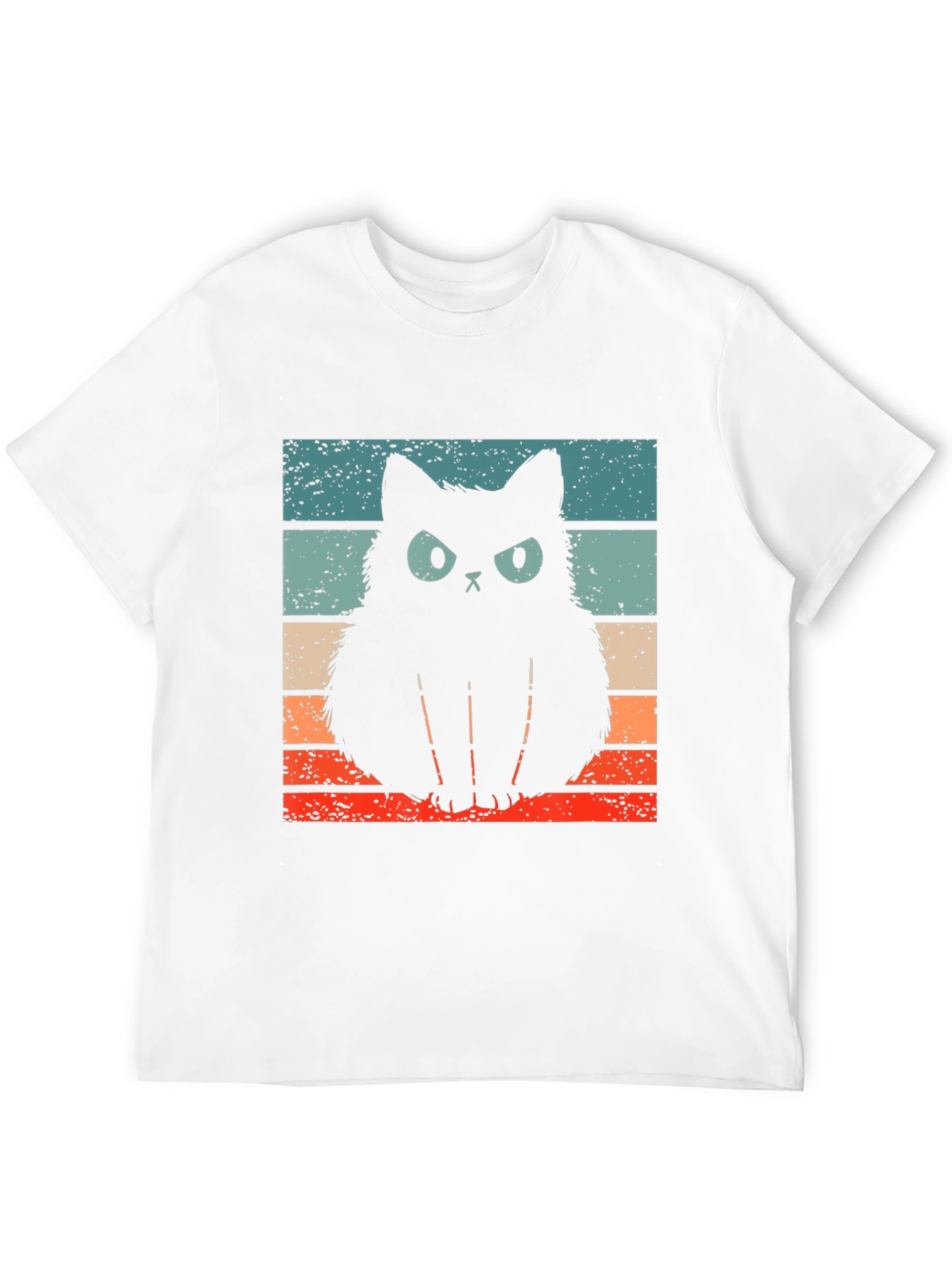 Retro Grumpy Cat Graphic Tee - Mens Black T-Shirt