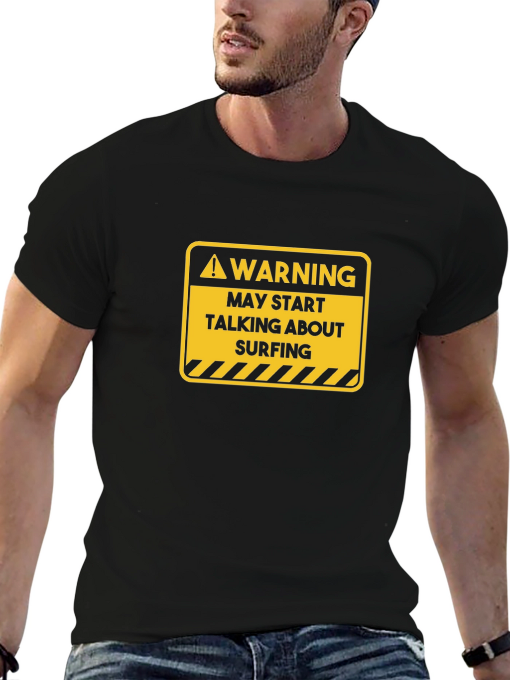 Warning Surfing T-Shirt -  Humorous Graphic Tee