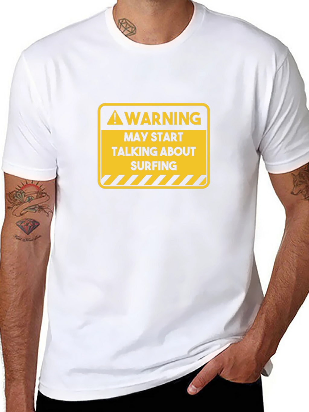 Warning Surfing T-Shirt -  Humorous Graphic Tee