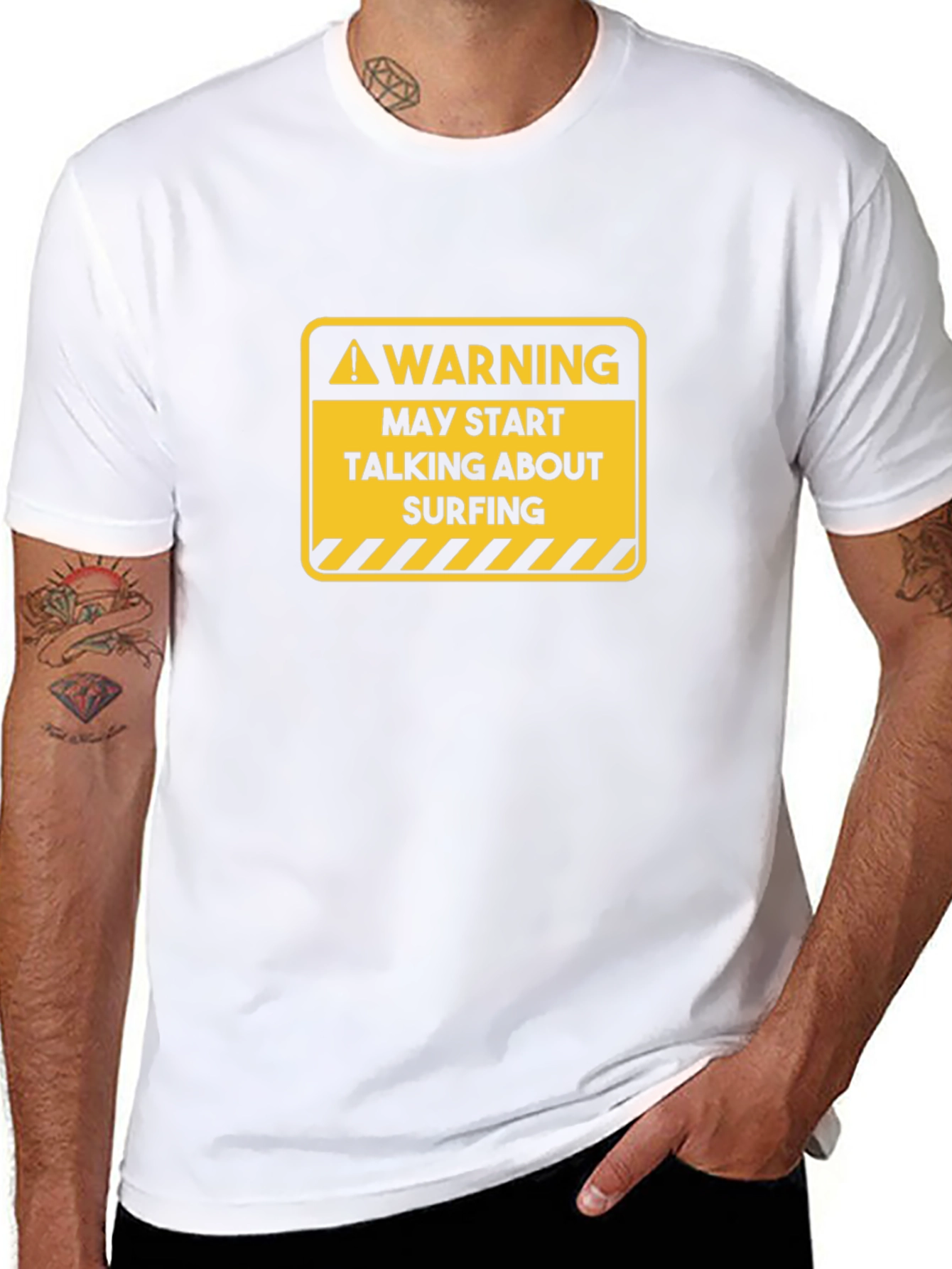Warning Surfing T-Shirt -  Humorous Graphic Tee