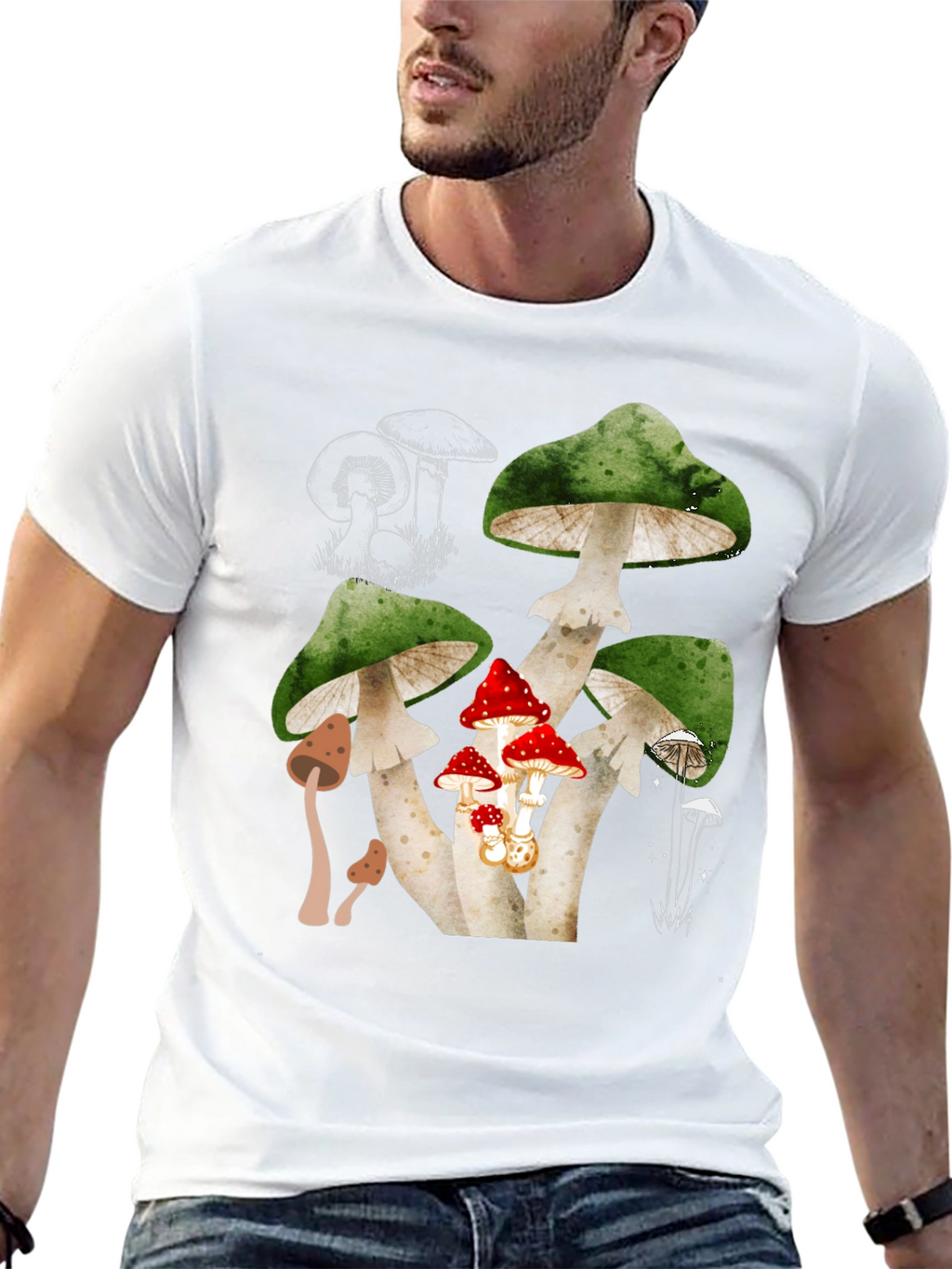 Mushroom Graphic Tee - Unique Nature Design
