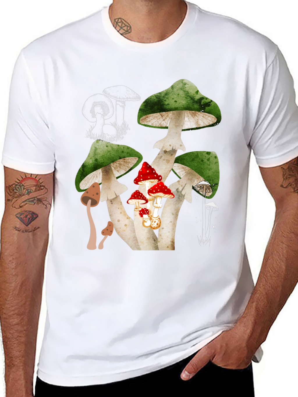 Mushroom Graphic Tee - Unique Nature Design
