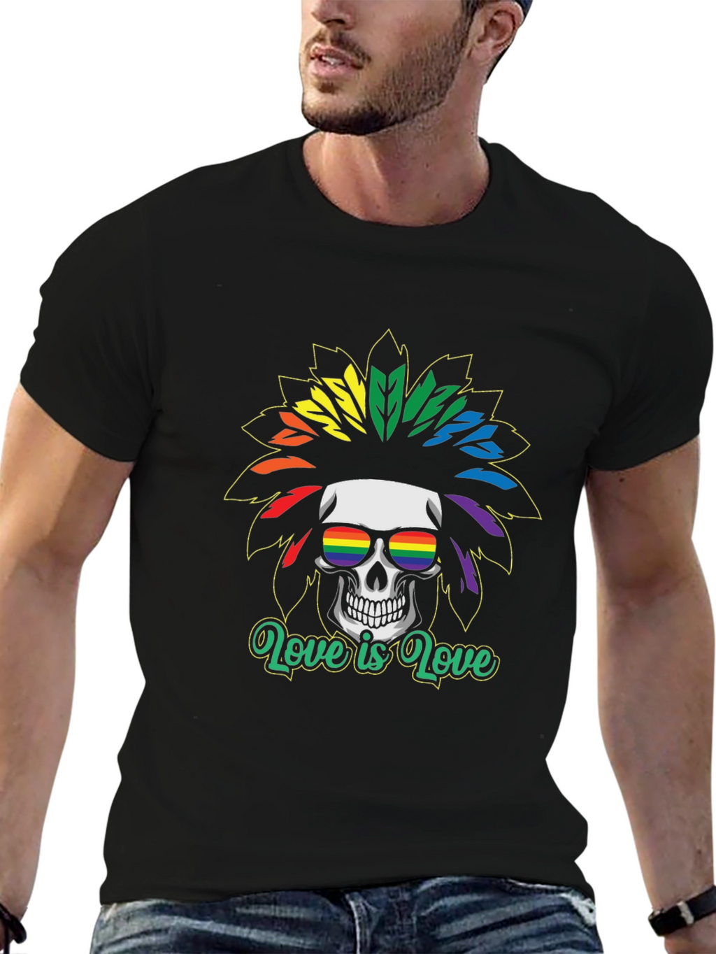 LGBT Skull T-Shirt - Love is Love Tee