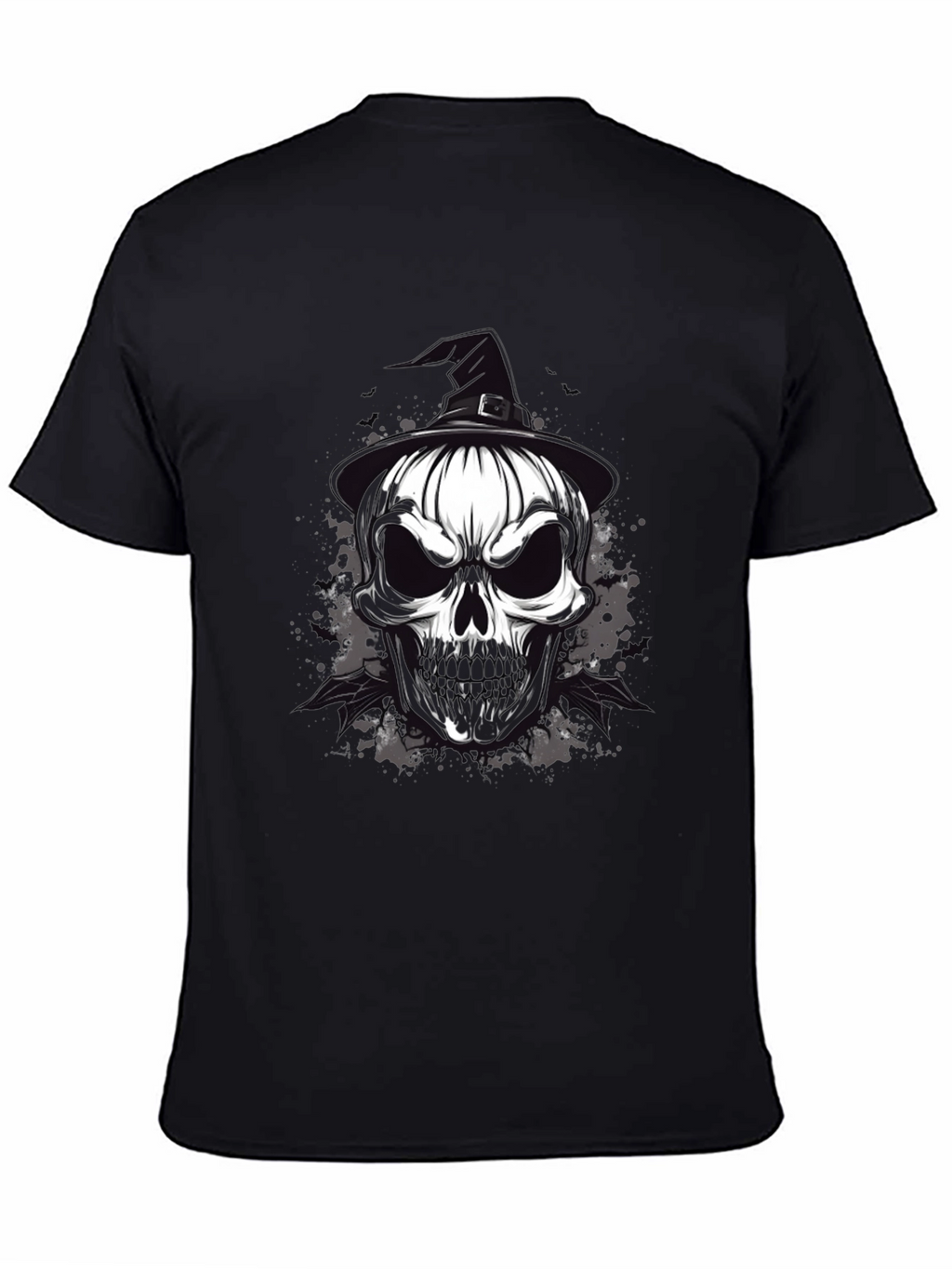 Skull & Witch Hat Graphic Tee - Halloween Ready