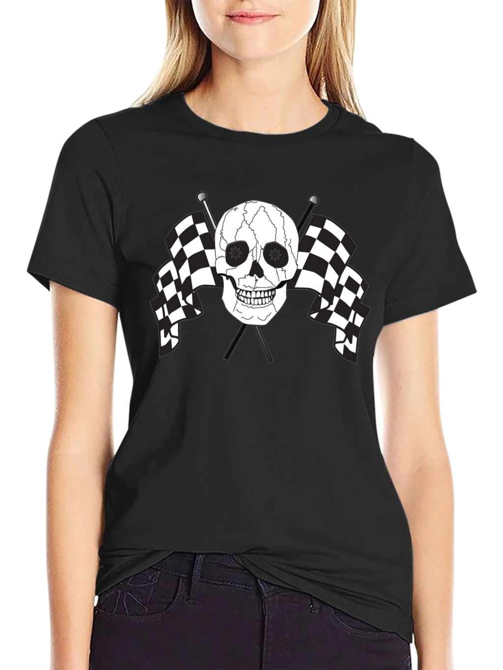 Skull & Checkered Flag Graphic Tee