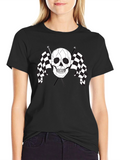Skull & Checkered Flag Graphic Tee