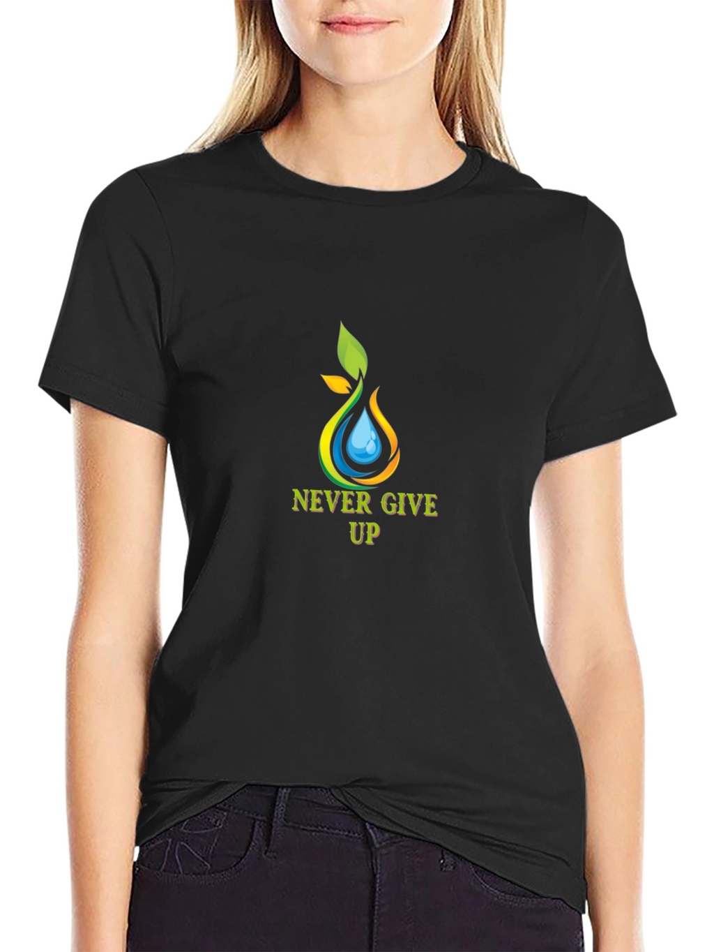 Never Give Up Graphic Tee - Motivational T-Shirt