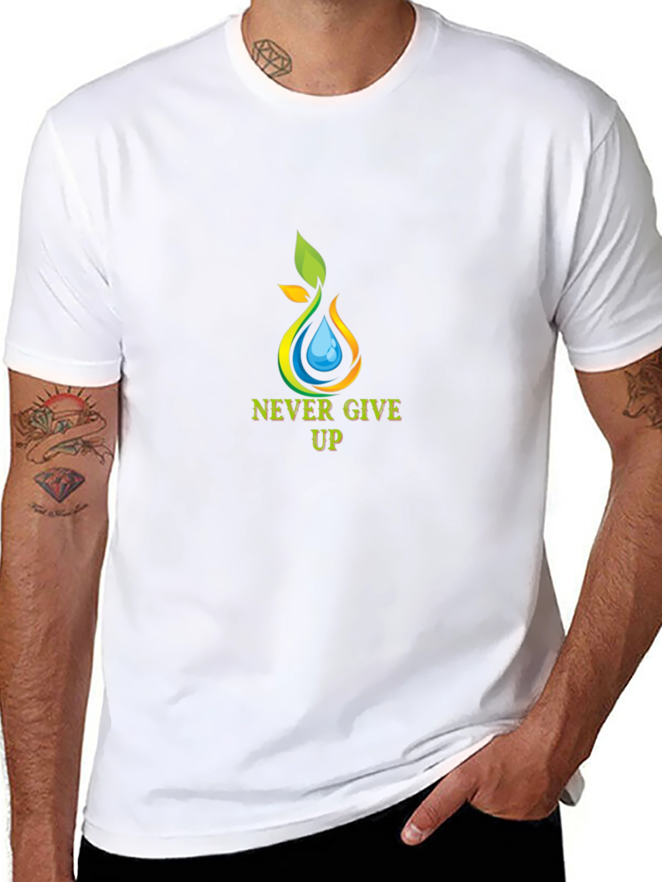 Never Give Up Graphic Tee - Motivational T-Shirt