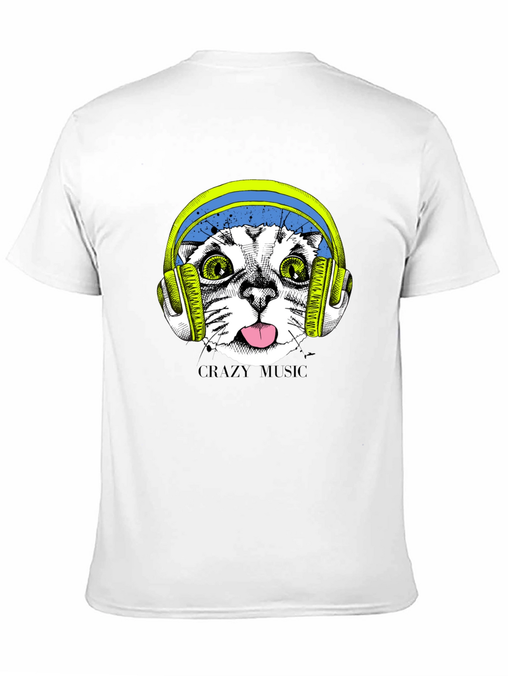 Crazy Music Cat Tee - Fun Graphic T-Shirt