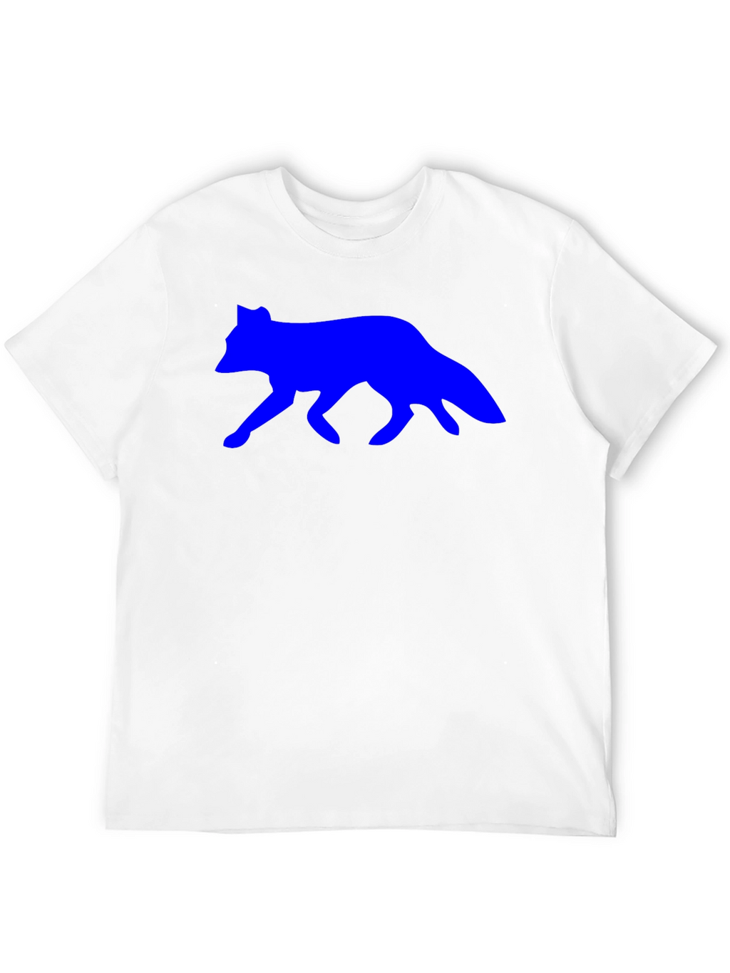Mens Black T-Shirt with Blue Wolf Design