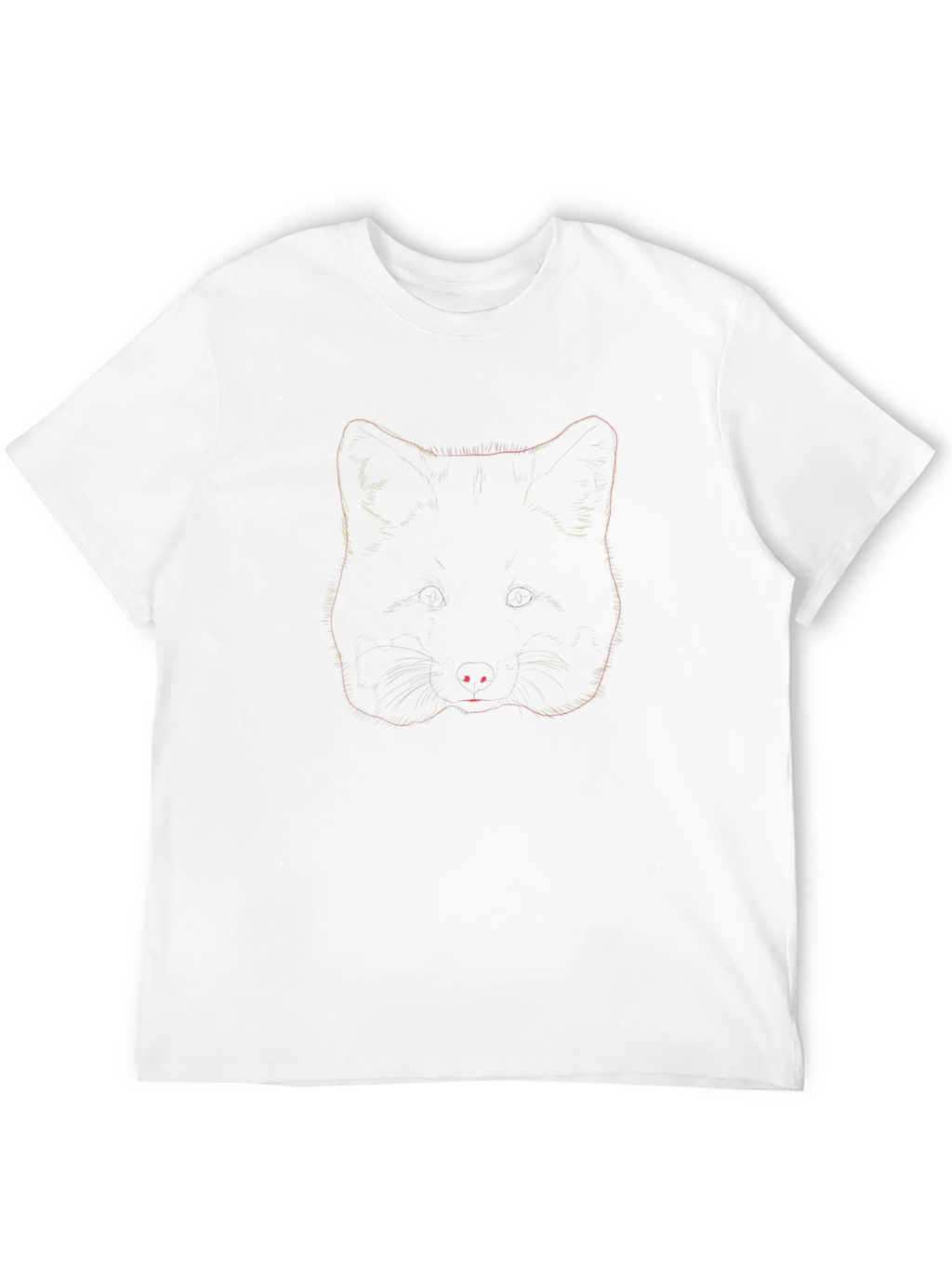 Abstract Fox Graphic Tee - Black Cotton Blend
