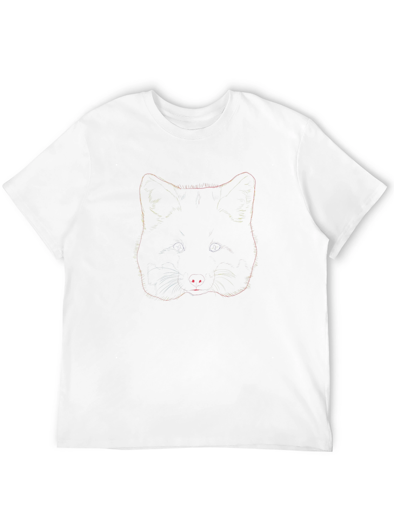 Abstract Fox Graphic Tee - Black Cotton Blend