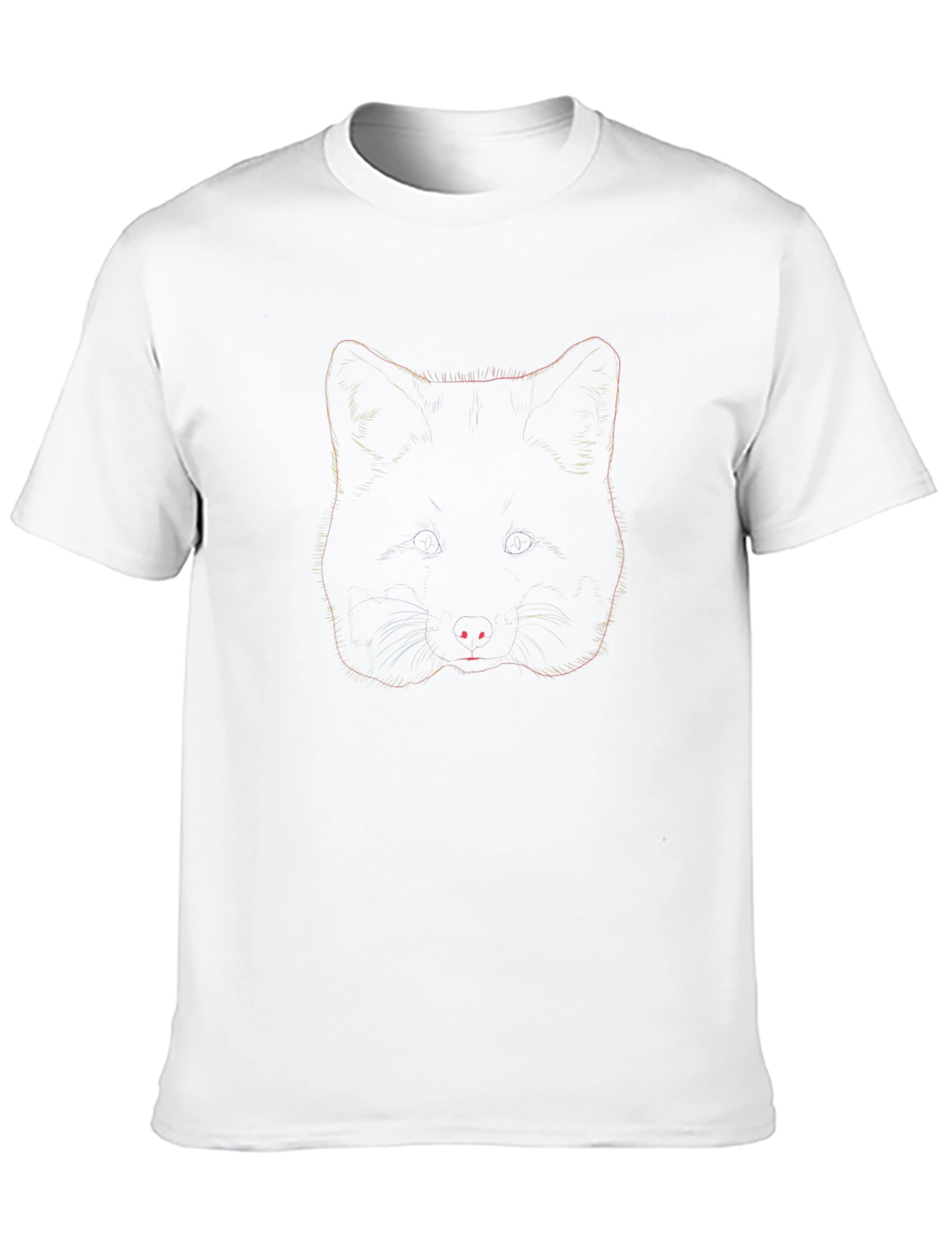 Abstract Fox Graphic Tee - Black Cotton Blend