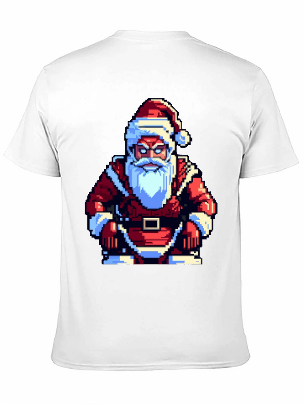 Pixel Santa T-Shirt - Retro Holiday Style