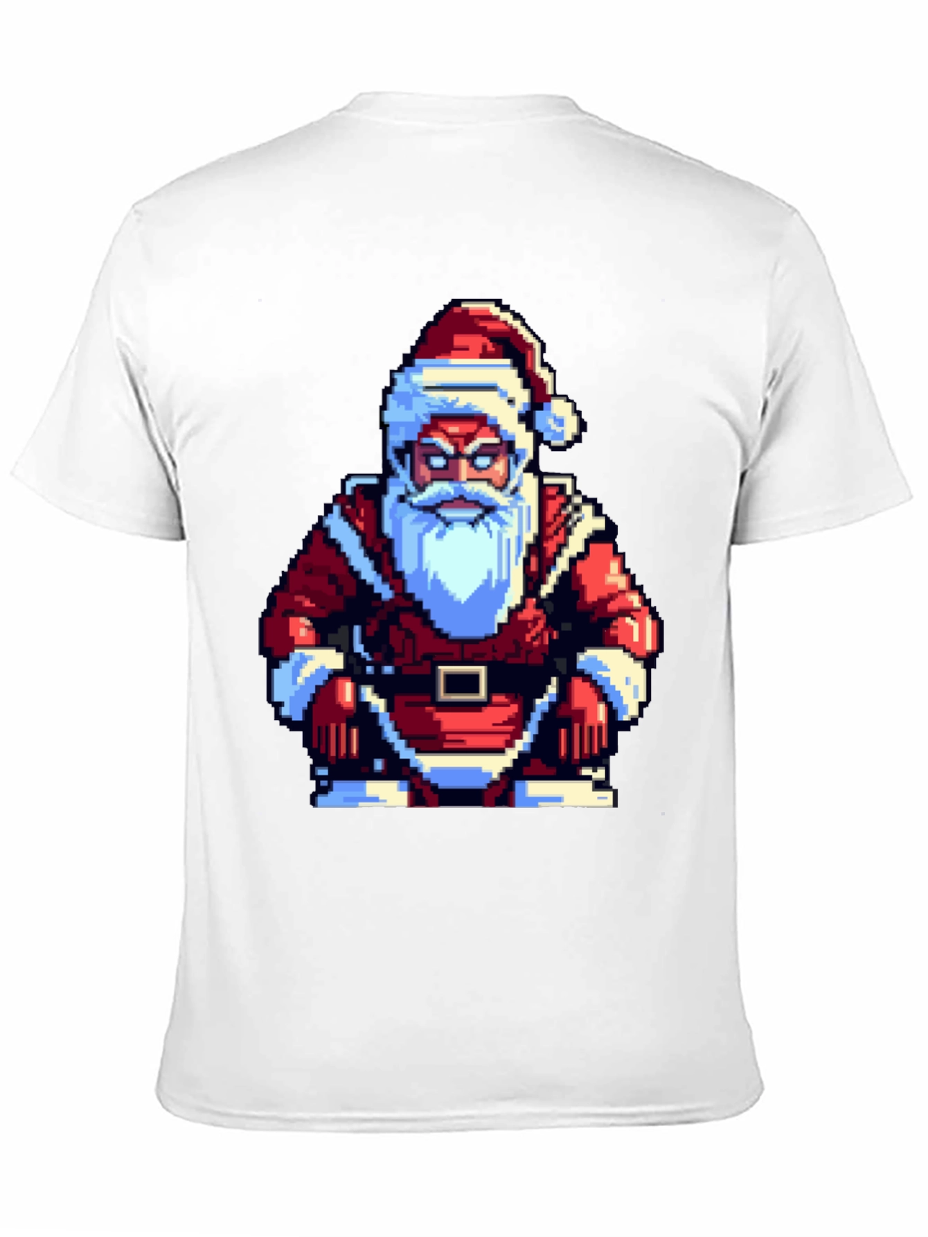 Pixel Santa T-Shirt - Retro Holiday Style