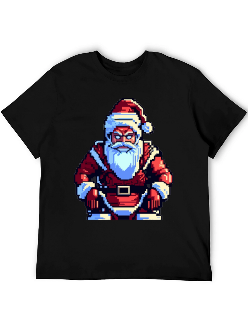 Pixel Santa T-Shirt - Retro Holiday Style