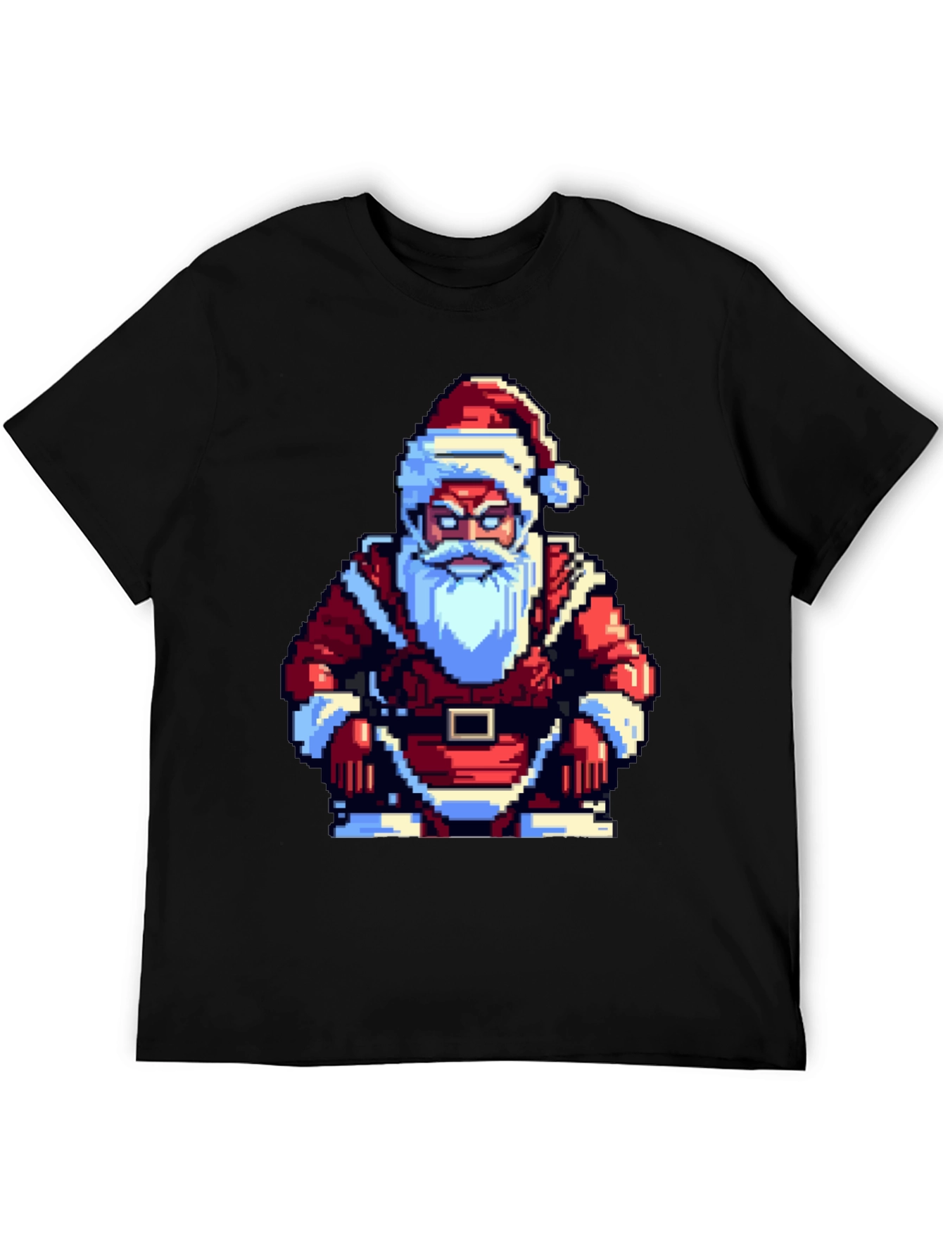 Pixel Santa T-Shirt - Retro Holiday Style