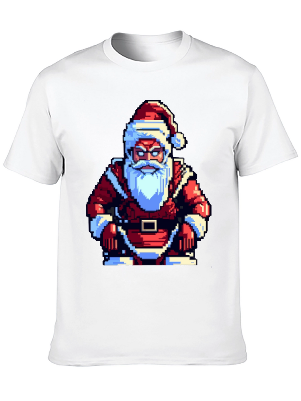Pixel Santa T-Shirt - Retro Holiday Style