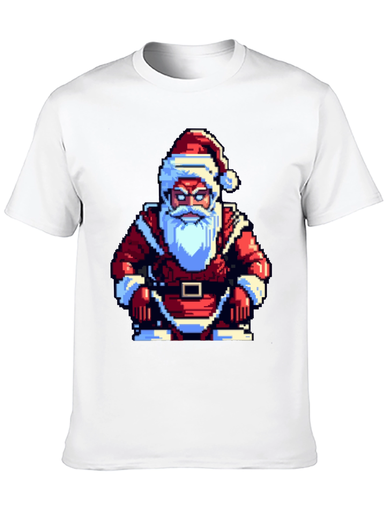 Pixel Santa T-Shirt - Retro Holiday Style
