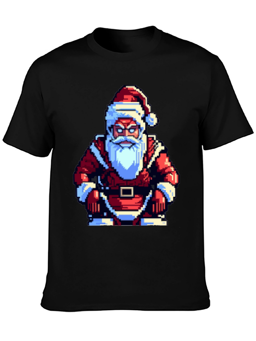 Pixel Santa T-Shirt - Retro Holiday Style