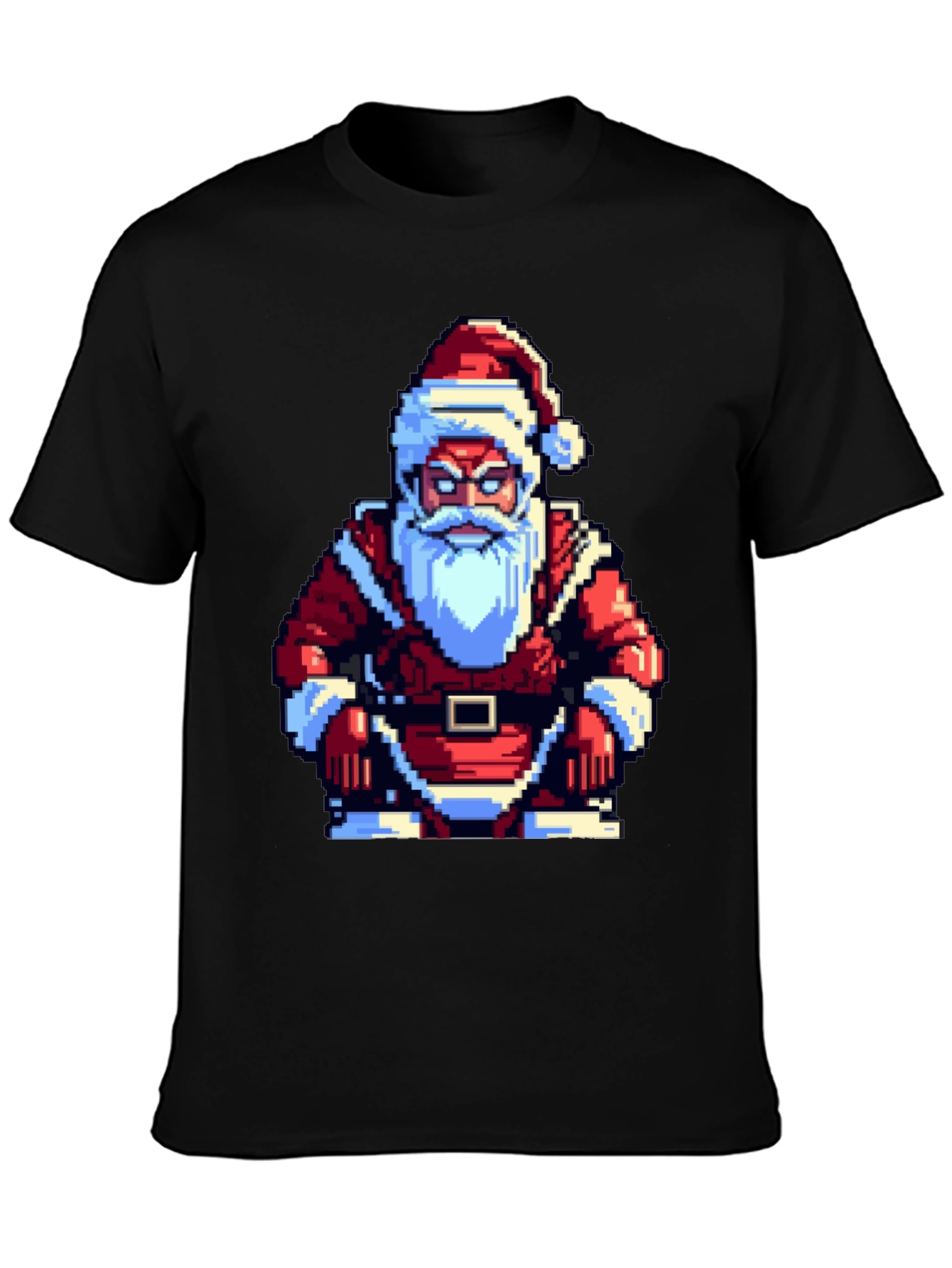 Pixel Santa T-Shirt - Retro Holiday Style