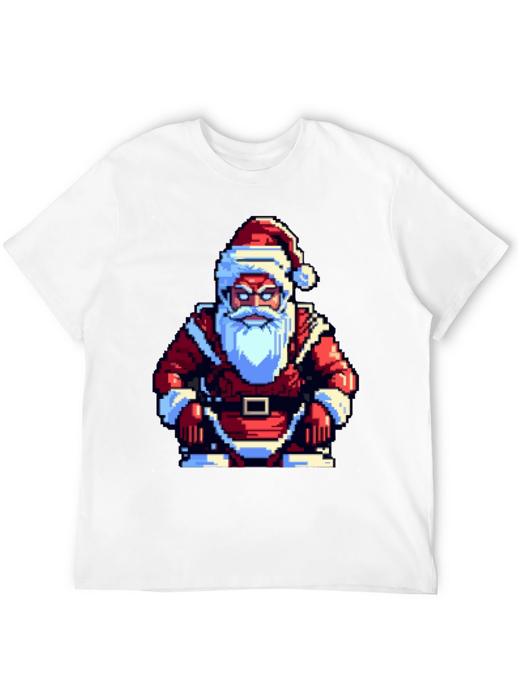 Pixel Santa T-Shirt - Retro Holiday Style