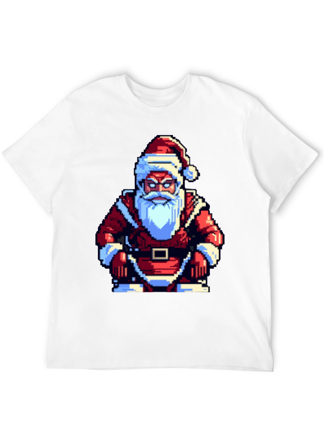 Pixel Santa T-Shirt - Retro Holiday Style