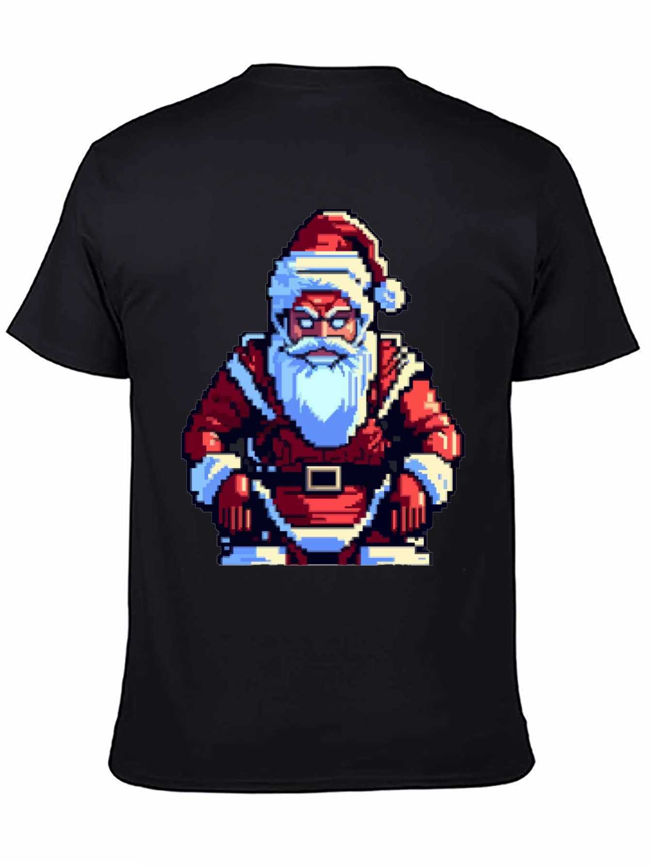 Pixel Santa T-Shirt - Retro Holiday Style