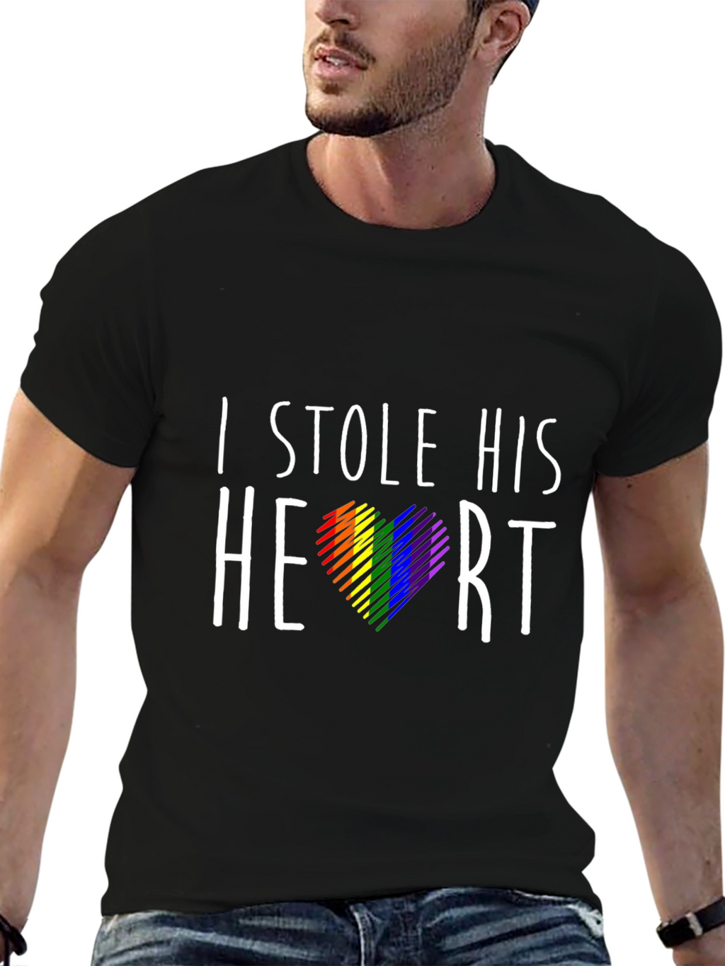 I Stole His Heart Gay Pride T-Shirt