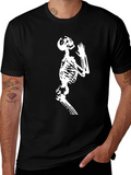 Skeleton Praying T-Shirt - Black Cotton Graphic Tee