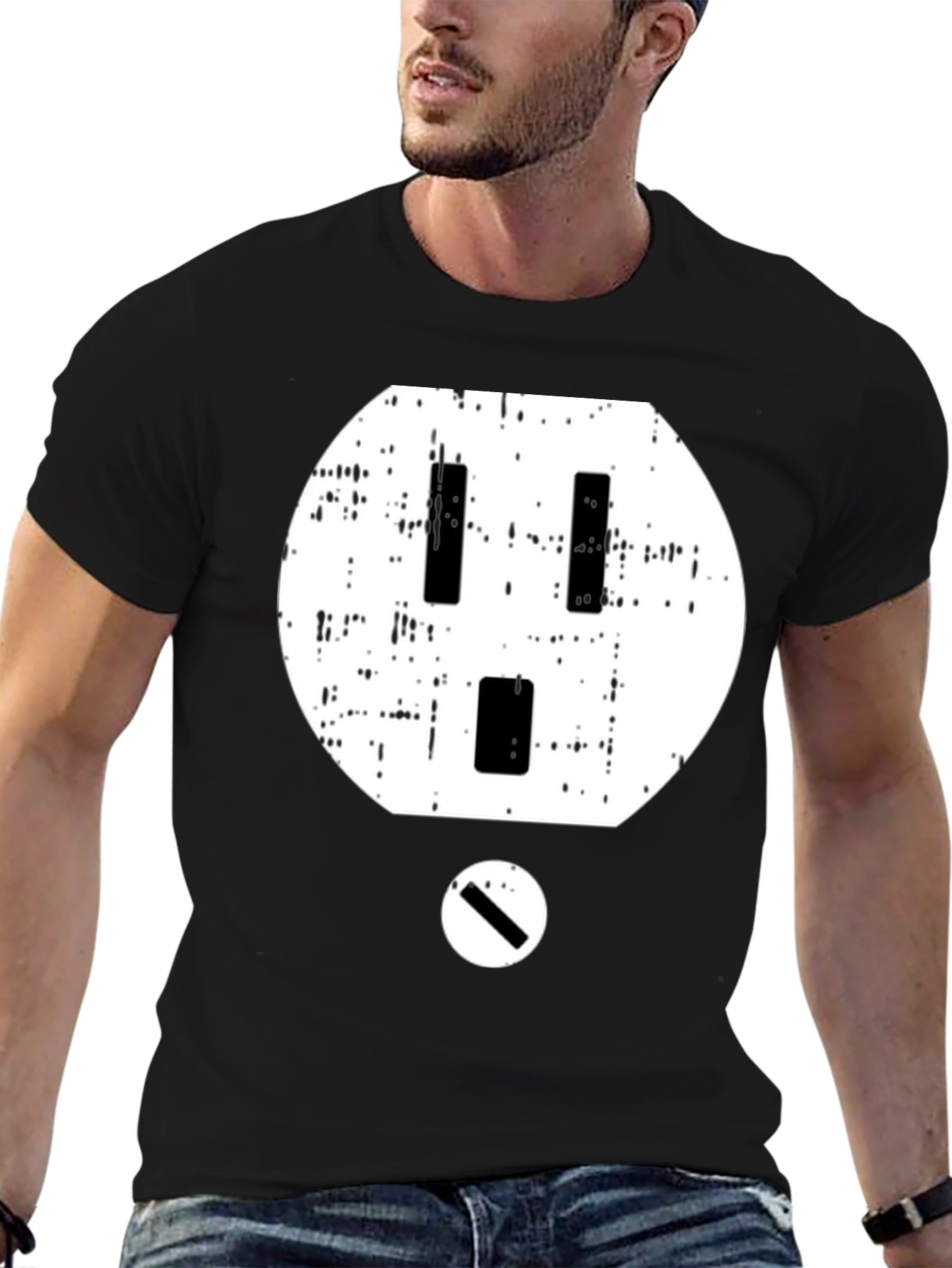 Electric Outlet Graphic T-Shirt - Black Cotton Tee
